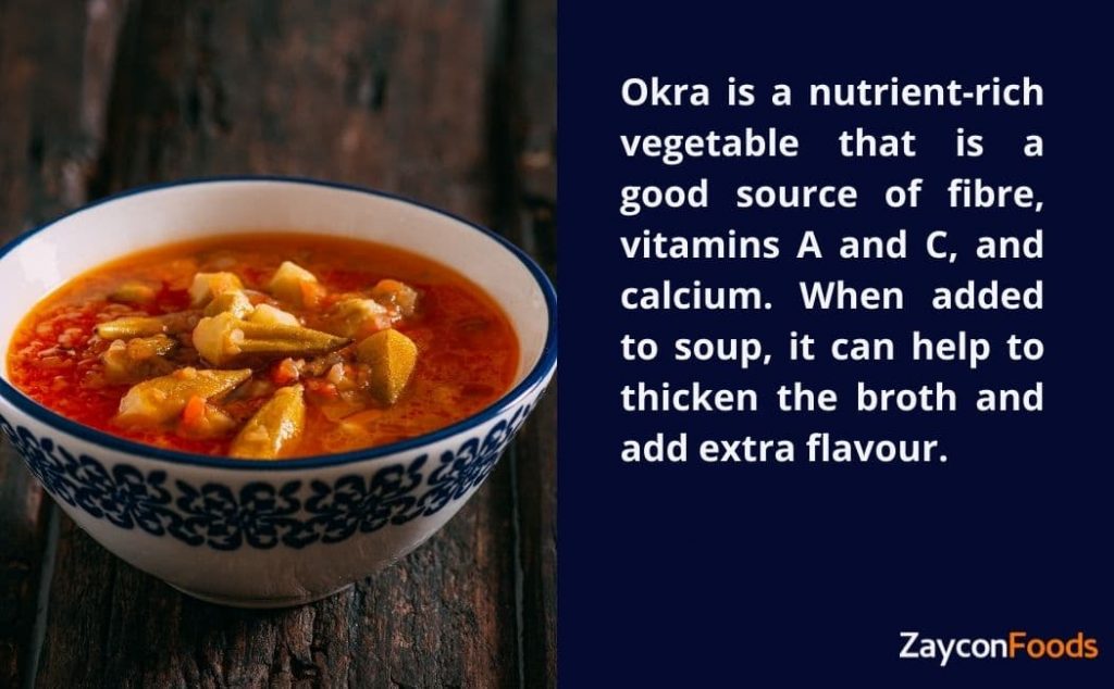 can you add frozen okra to tomato soup in microwave
